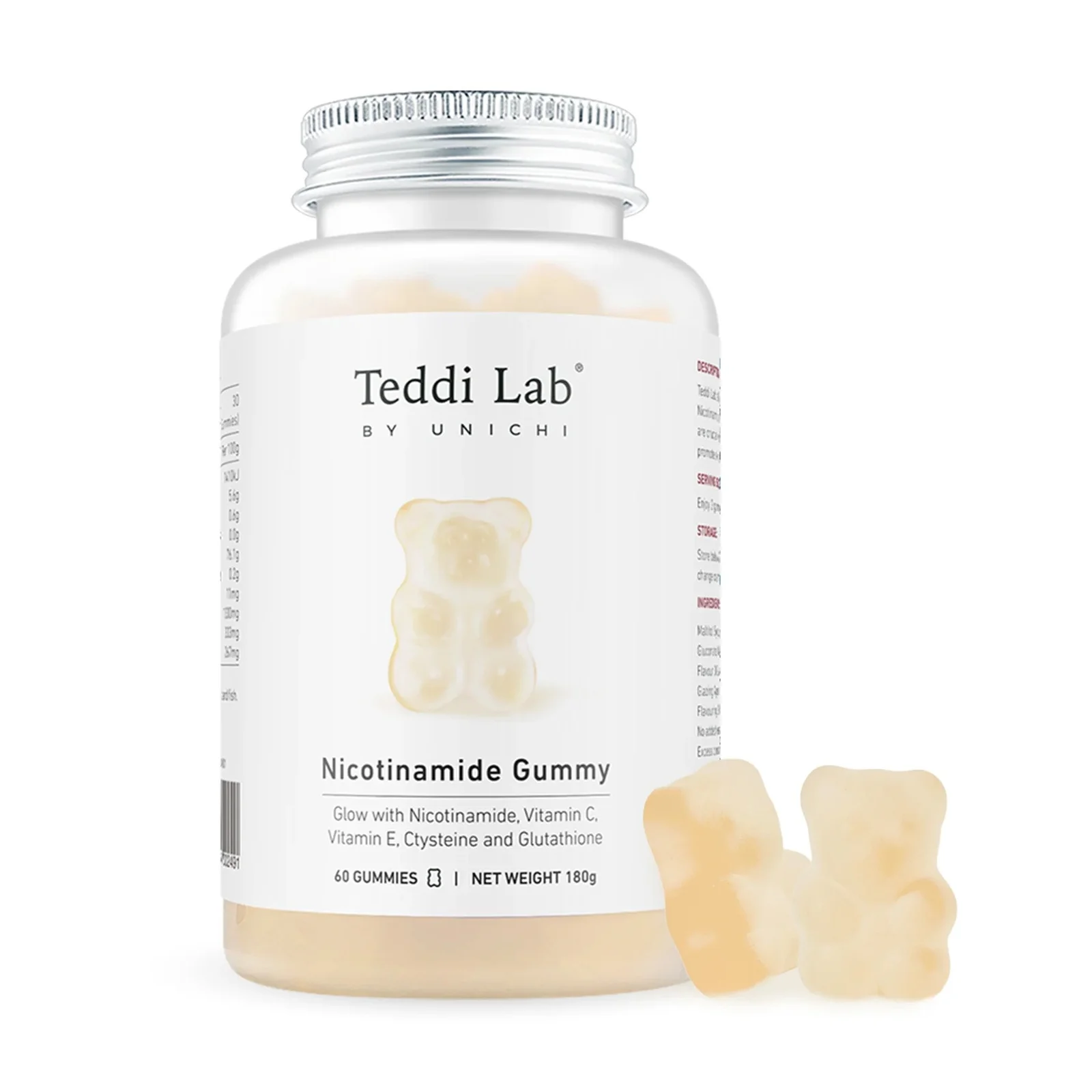 Unichi Nicotinamide 60 Gummies 烟酰胺美白小熊软糖 60粒【保质期2028/11】